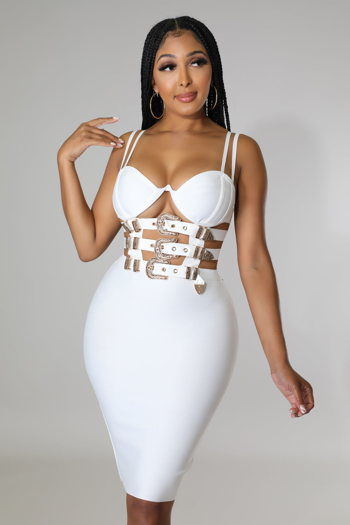 White cut out bandage dress sale