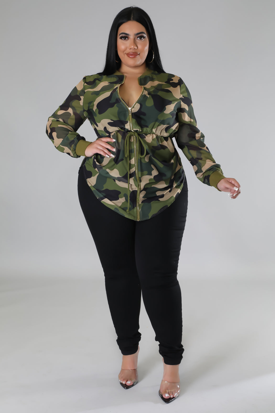 Camo peplum jacket outlet plus size