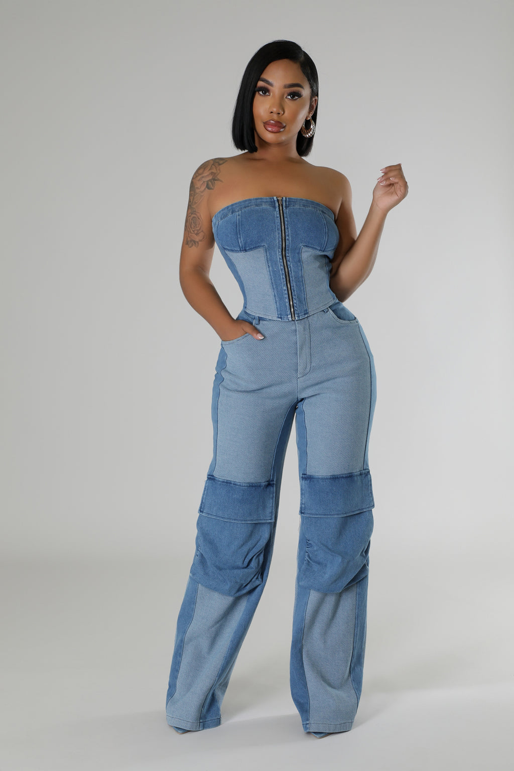 Denim Charm Pant Set – GitiOnline