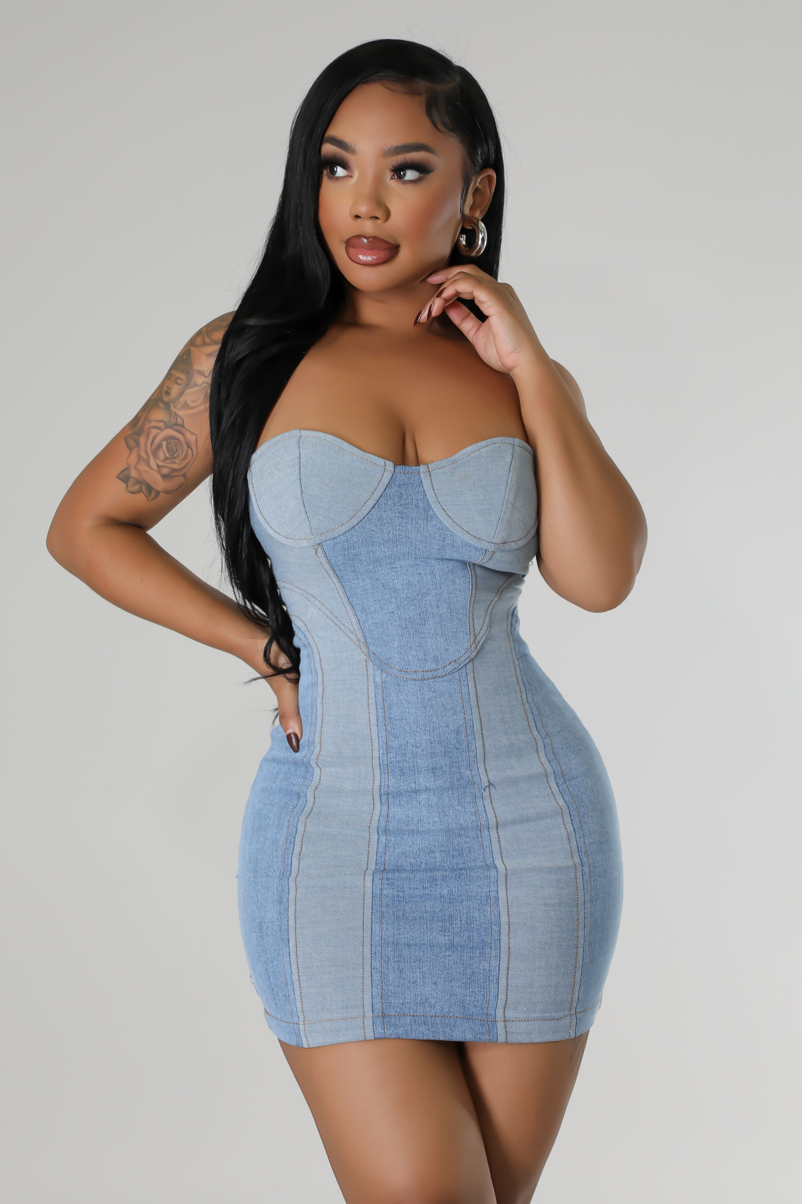 Sweetheart Denim Dress