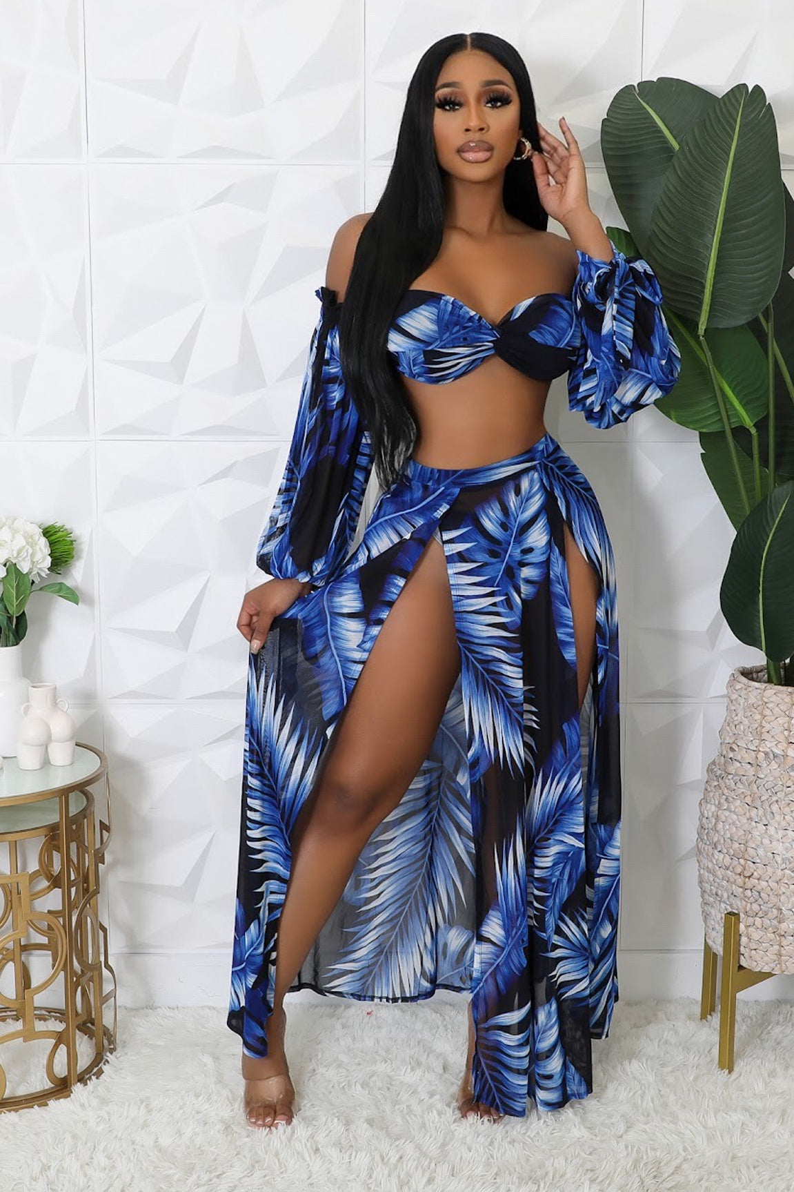 3pc Tropical Palms Swim Set