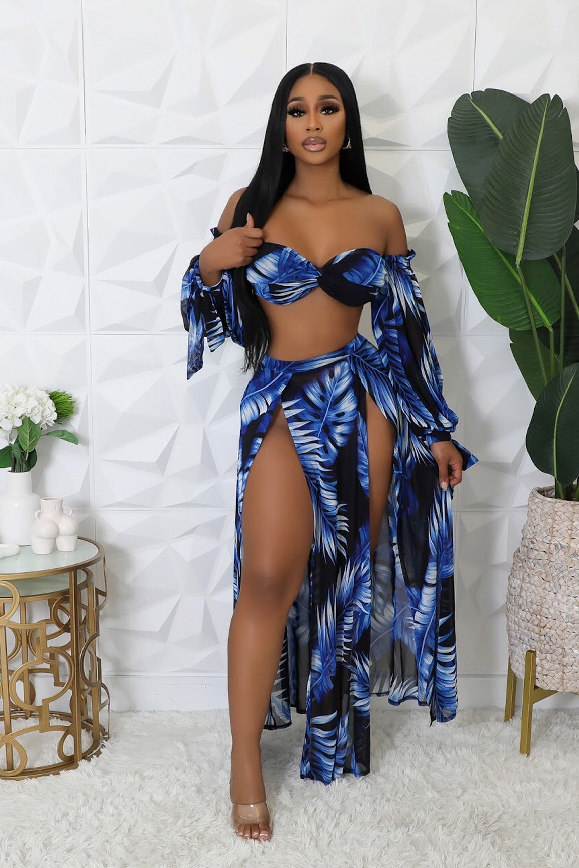 3pc Tropical Palms Swim Set