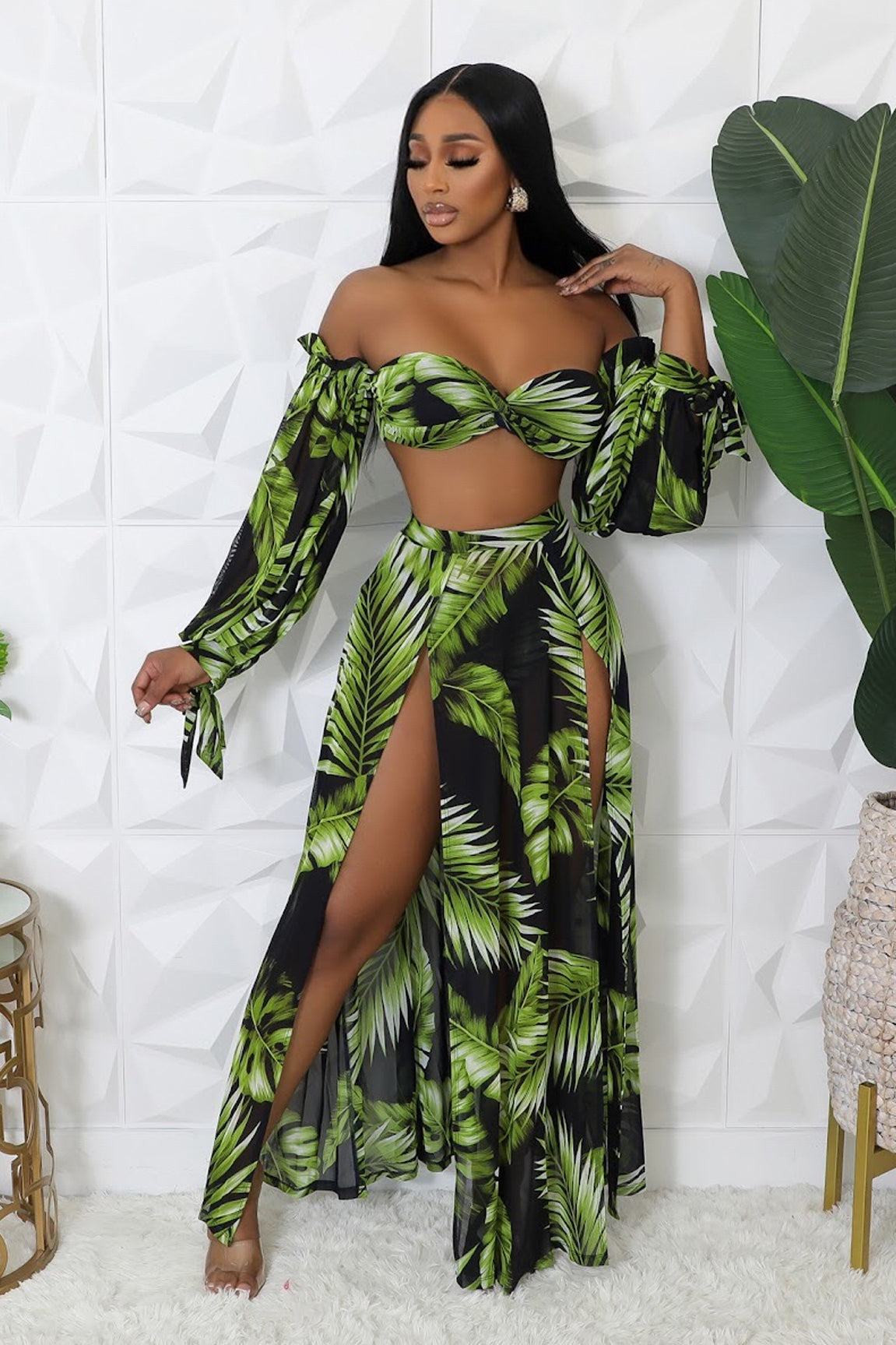 3pc Tropical Palms Swim Set