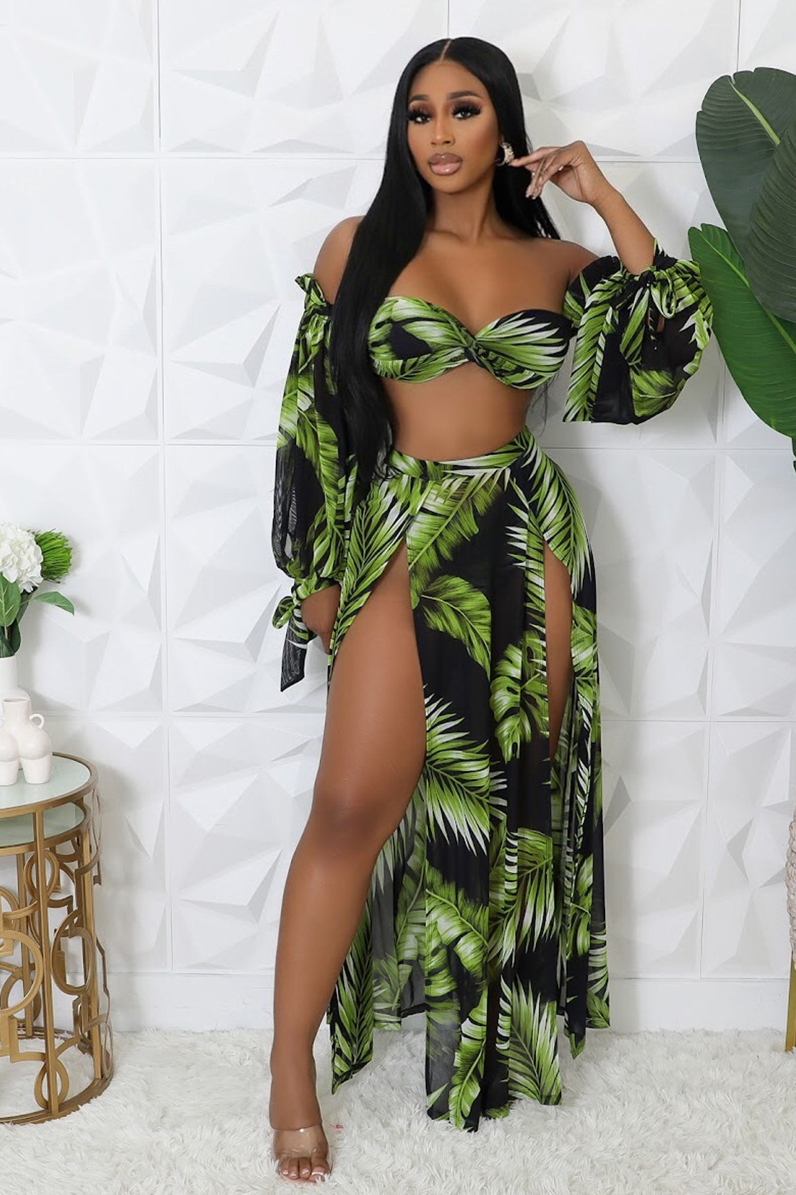 3pc Tropical Palms Swim Set