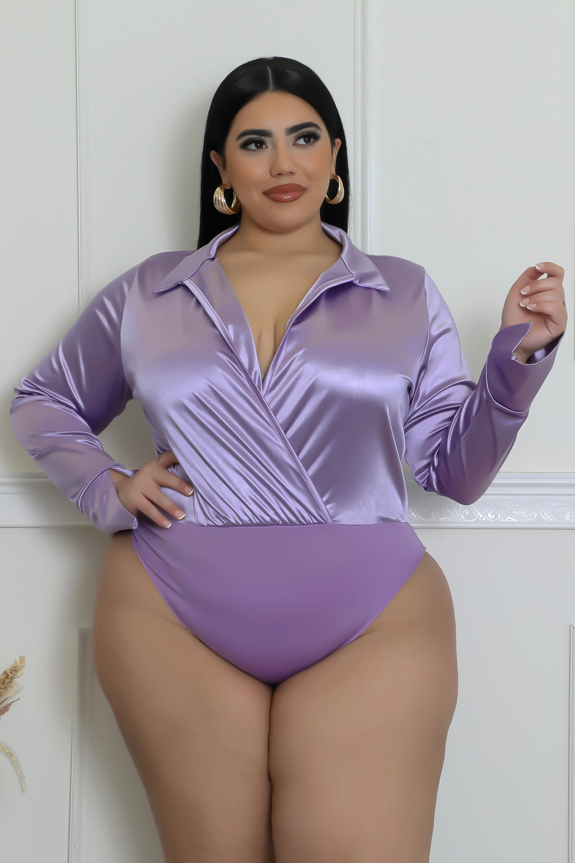 Satin Power Bodysuit Pant Set