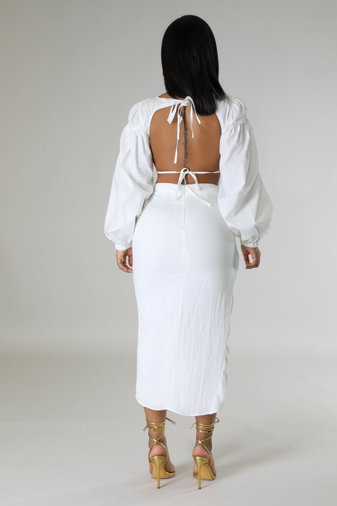 White maxi shop skirt queen