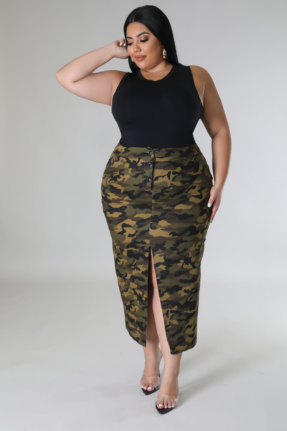 Plus size camouflage outlet pencil skirt