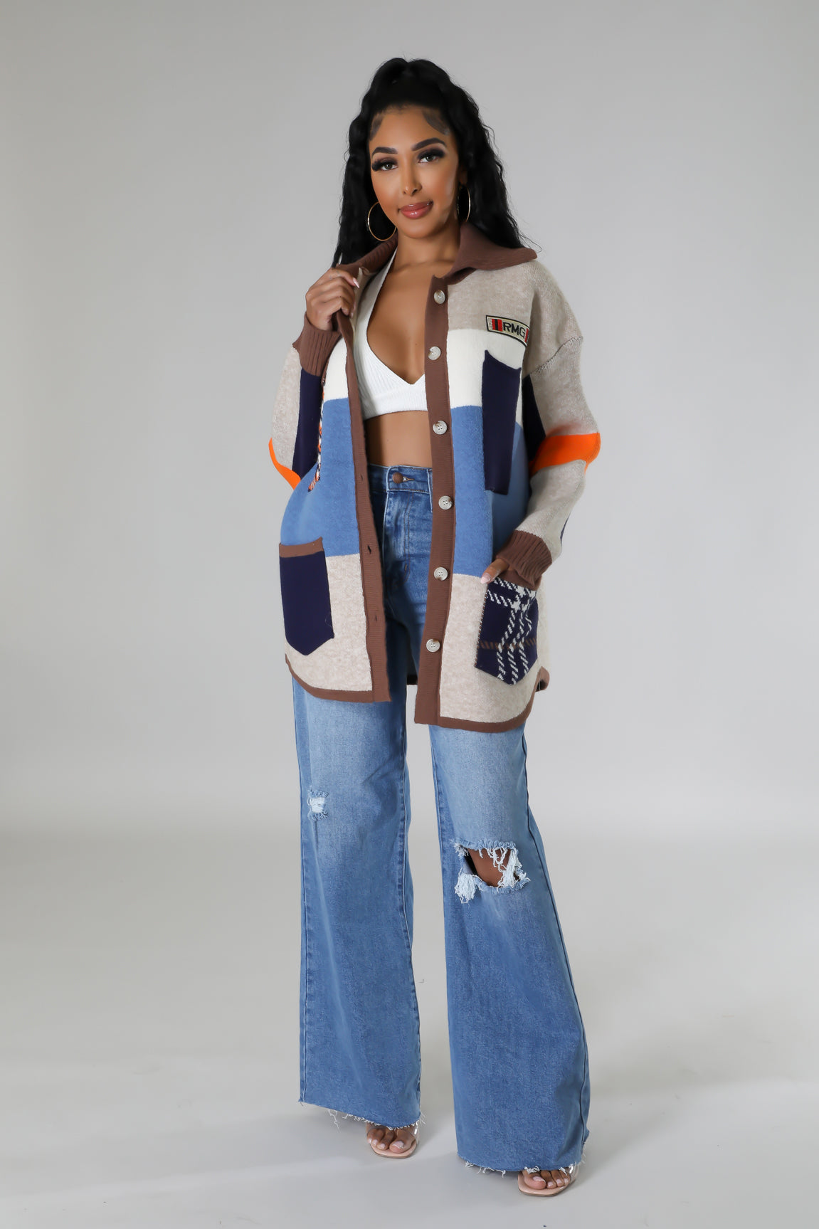 Wide Leg PatchWork Denim Overalls