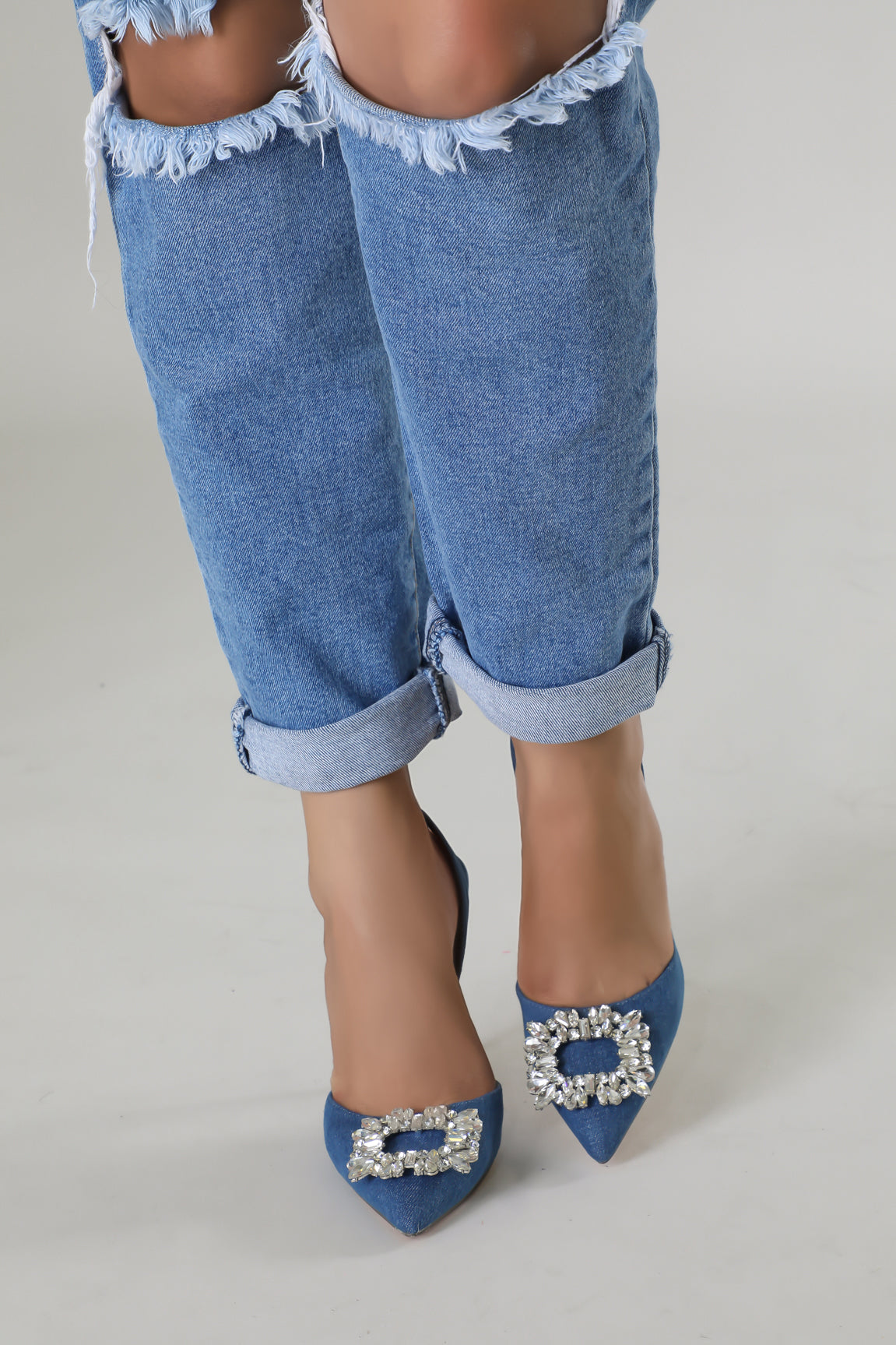 Denim heels on sale