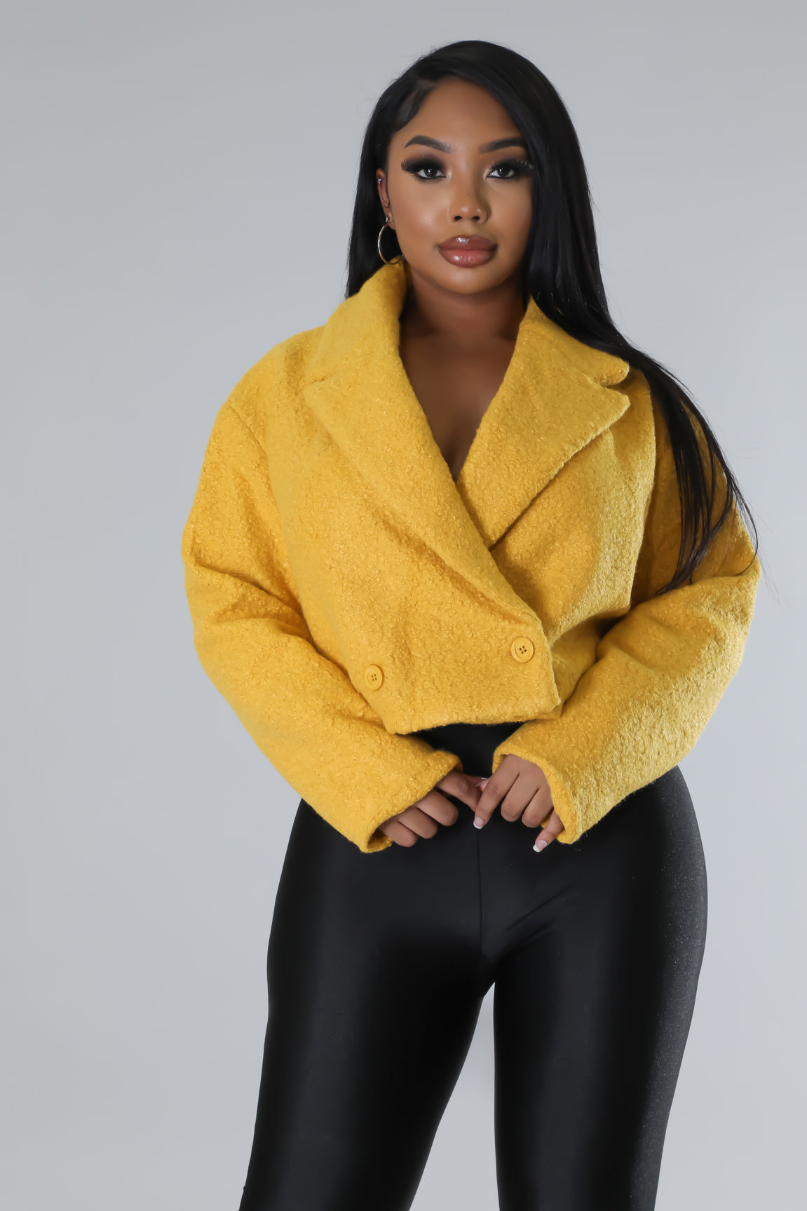 Plus size hot sale yellow coat