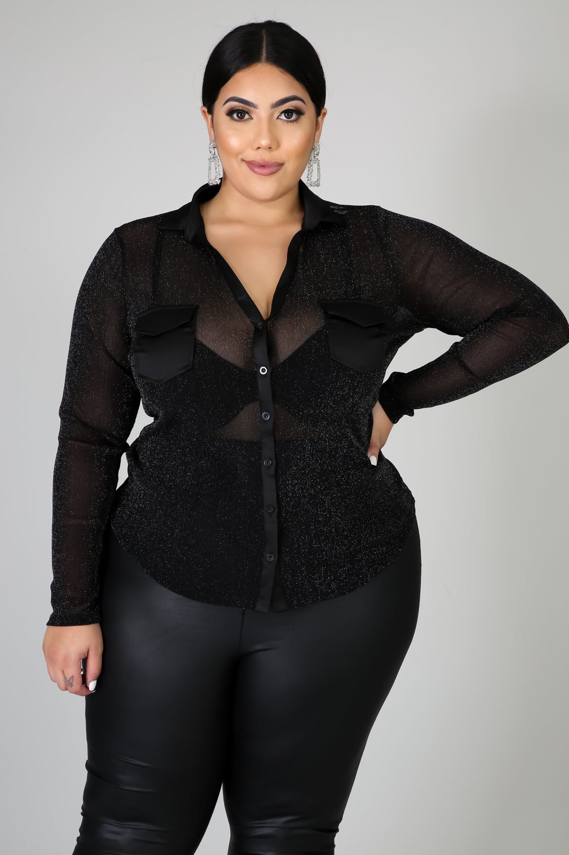 Sheer Sparkle Blouse | GitiOnline