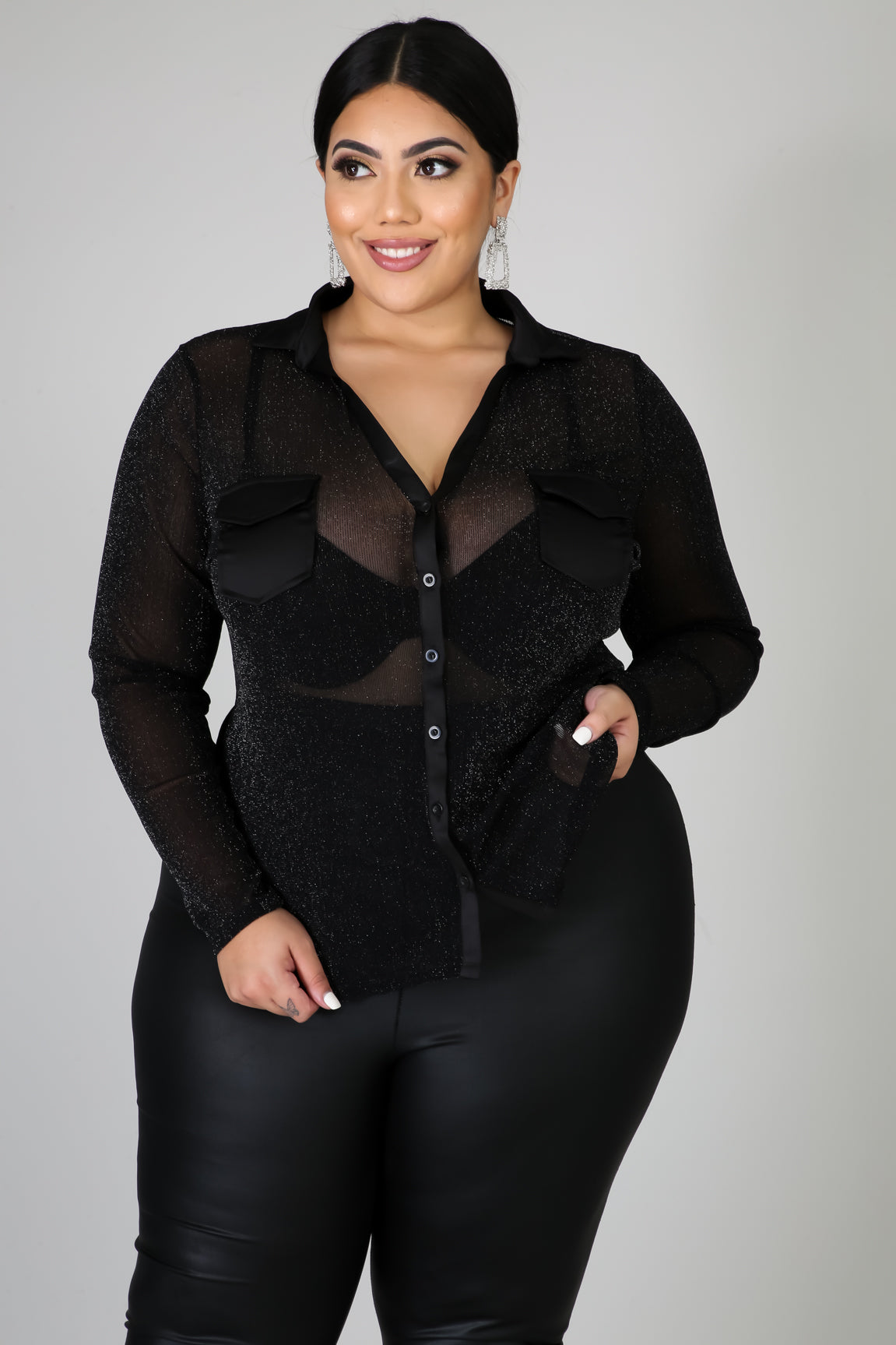 Sheer Sparkle Blouse | GitiOnline