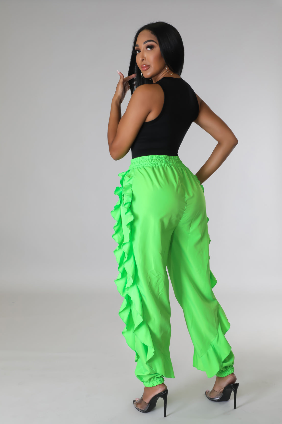 Peacock Unisex Aladdin drop crotch pants in Bright green PP0056 020008