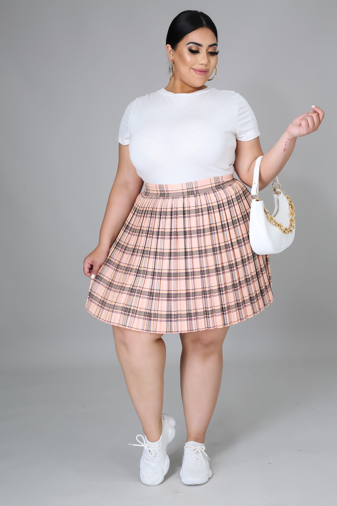 Pink pleated cheer skirt sale