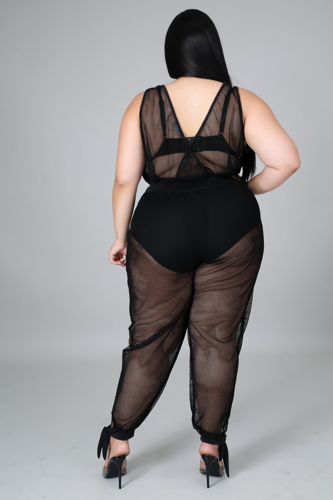 Plus size 2024 fishnet jumpsuit