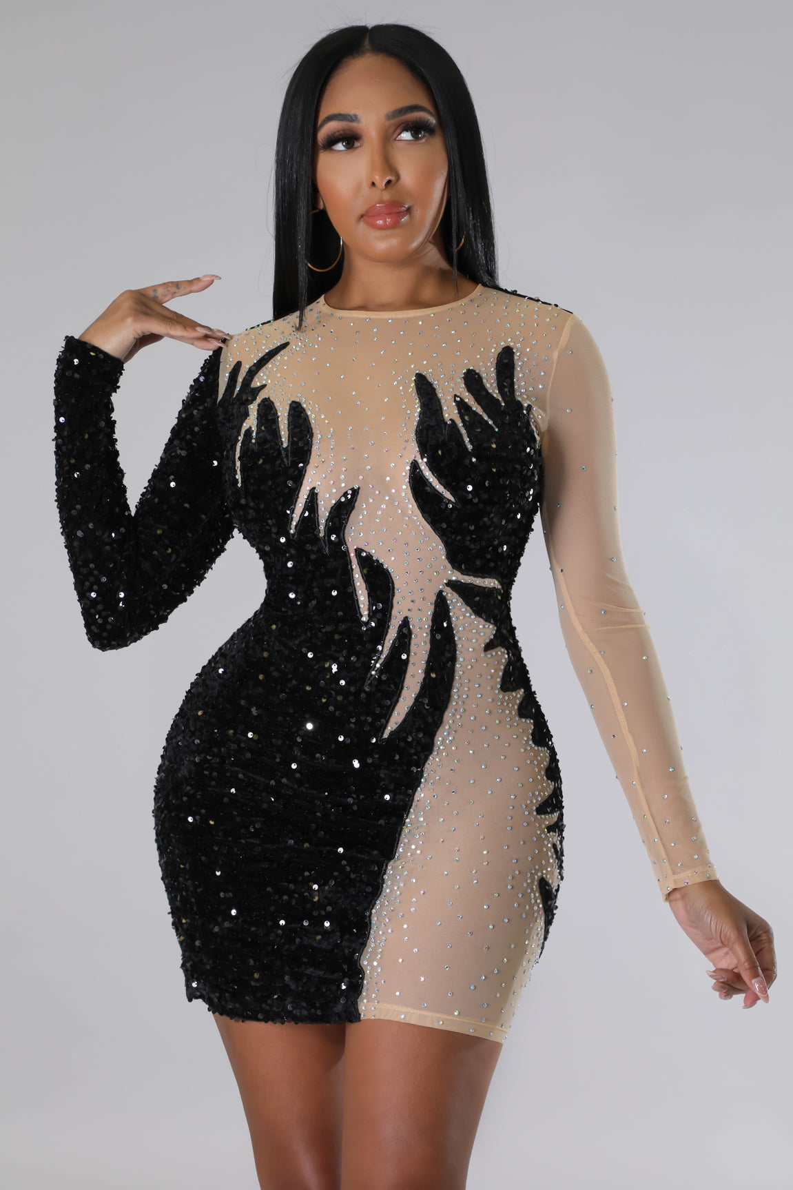 Glistening bandage hot sale dress