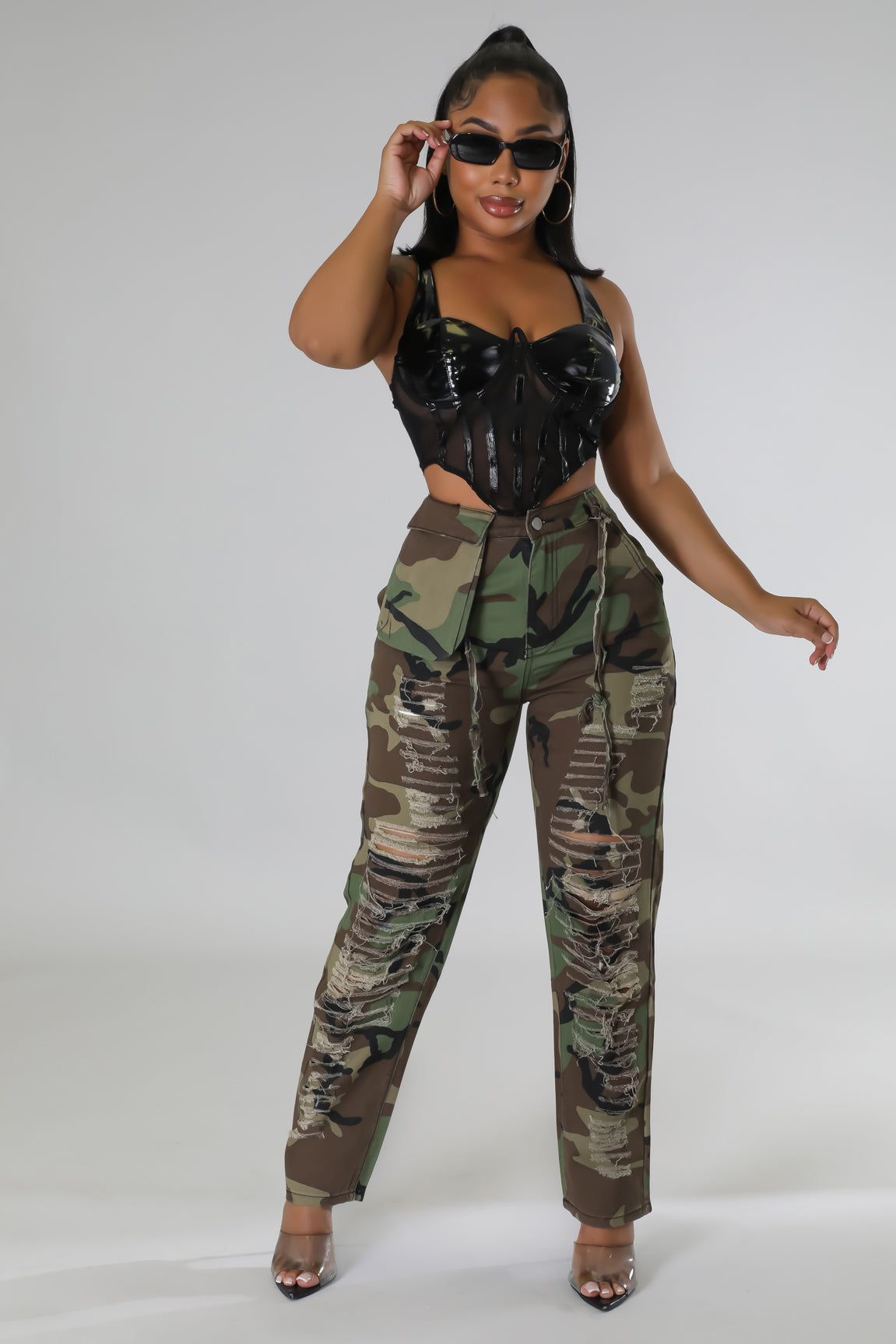 Camo pants with on sale belt